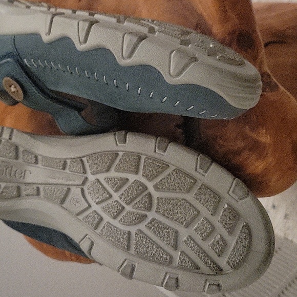 Size 11 blue suede womans slide on shoes by Hotter comfort walking casual - Picture 7 of 11